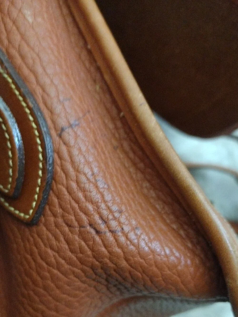 Dooney & Bourke Cognac Pebbled Leather Crossbody with Buckle
